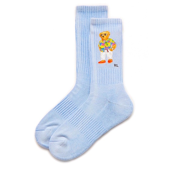 POLO RALPH LAUREN BLUE BEAR SOCK - Picture 2 of 4